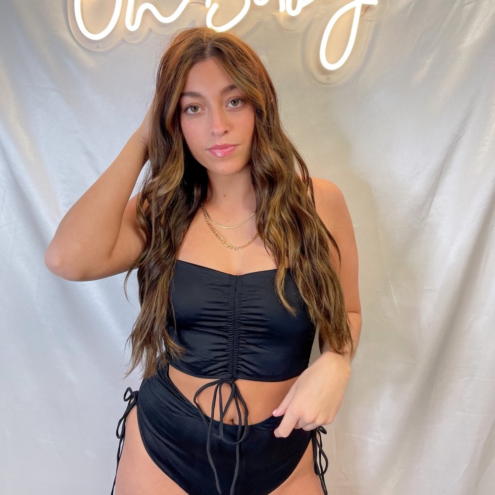 Black Cut-Out One Piece Swim
